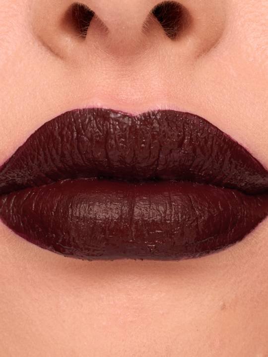 Lippen in dunklen Braun geschminkt mit dem Super Stay Matt Ink Lippenstift in Voyager