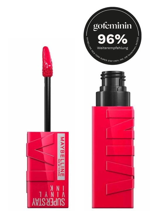 Geöffneter Super Stay Vinyl Ink Lippenstift von Maybelline New York