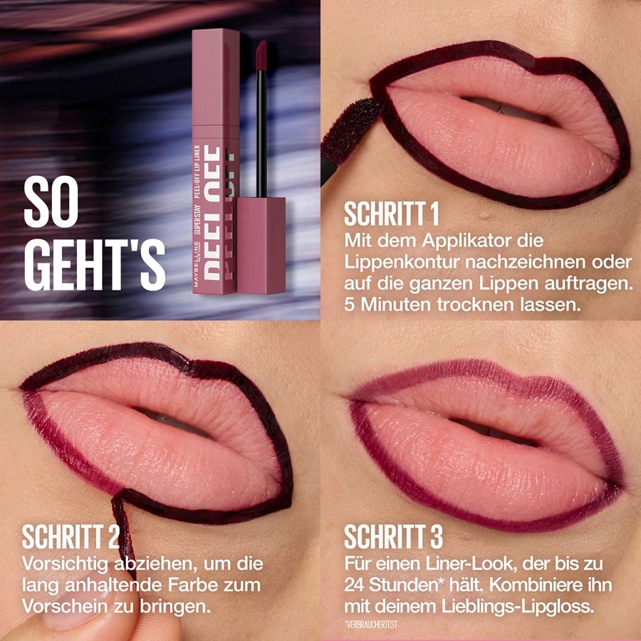 Schritt-für-Schritt-Anleitung des Peel Off Liners: Auftragen, Trocknen und Abziehen des für ein langanhaltendes Ergebnis