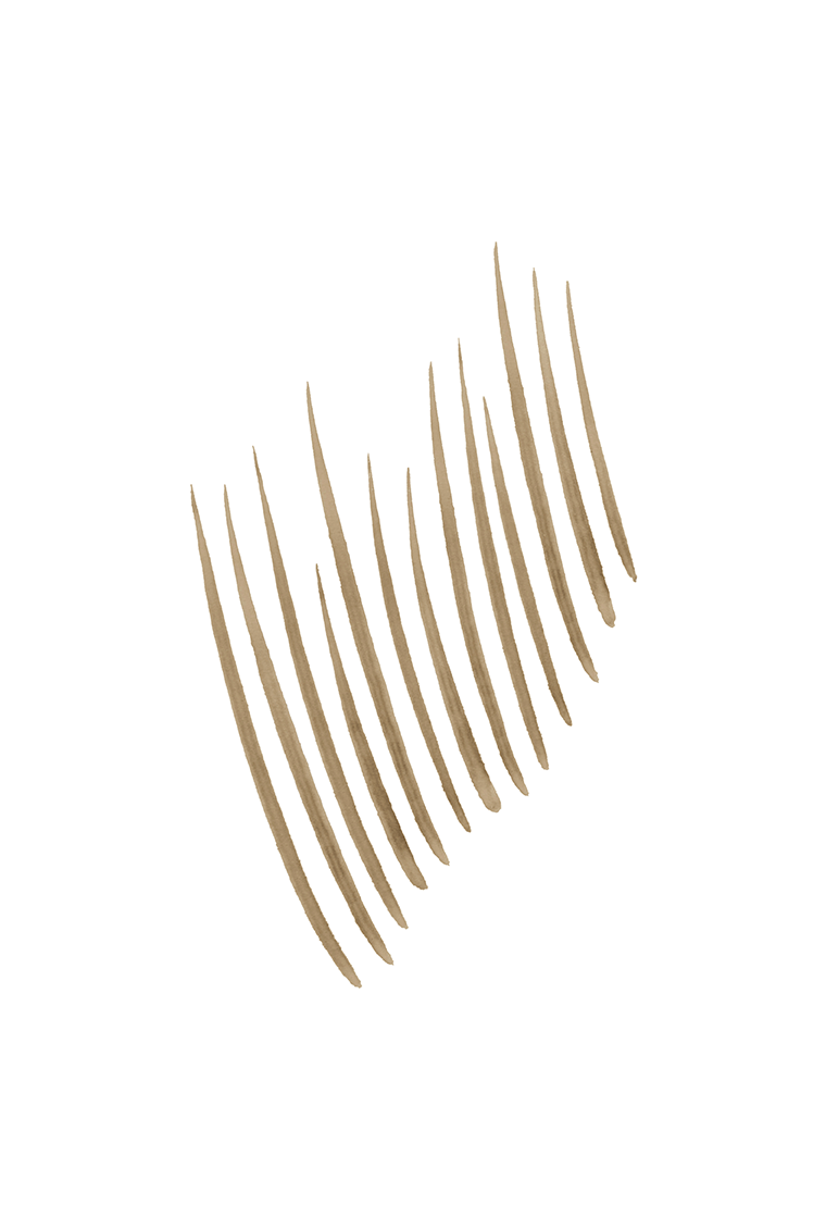 Texturabbildung des Build-A-Brow Augenbrauenstifts in Blonde von Maybelline New York