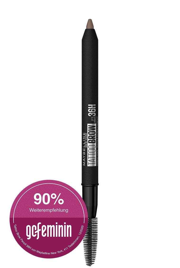 Augenbrauenstift MAYBELLINE New York Tattoo Brow 36H Pencil, der bis zu 36 Stunden hält, im Farbton blond.